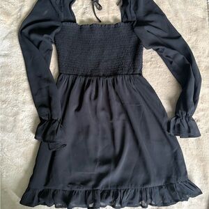 Forever 21 Black Smocked Waist Dress